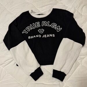 True Religion Black and White Logo Crewneck